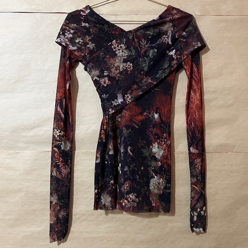 Fuzzi Jean Paul Gaultier Crossover Mesh Top Long Sleeve Y2K Indie Sleaze Size XS - Picture 10 of 11